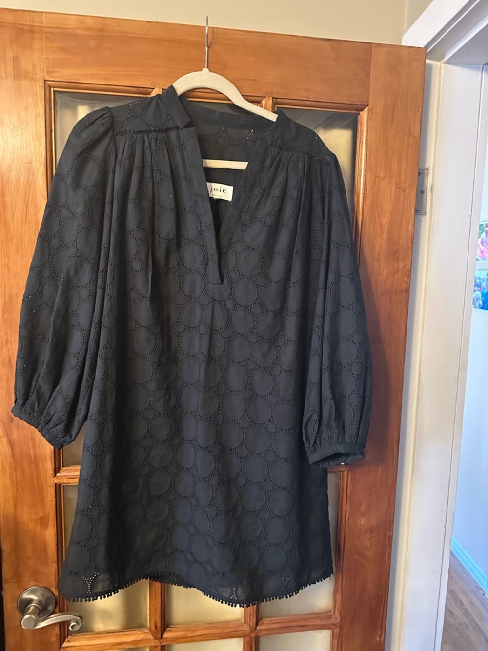 Joie Black Eyelet Tunic mini dress